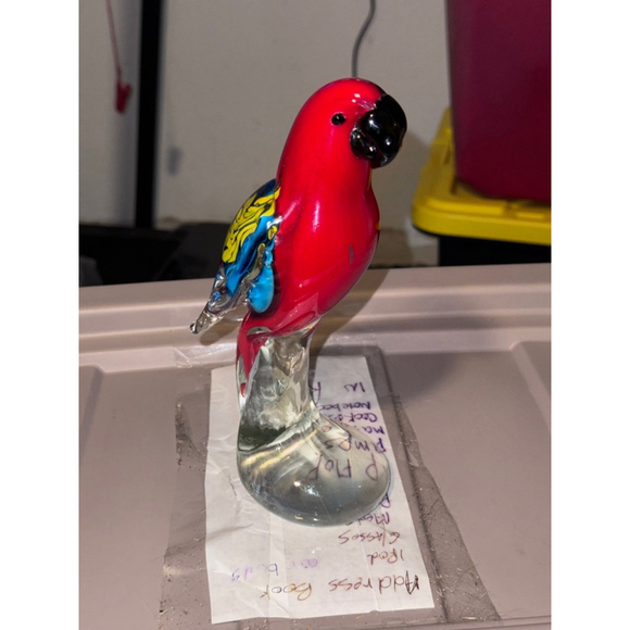 Hand Blown Art Glass Macaw Parrot 7.5 Inches Bird Figurine statue - Picture 4 of 14